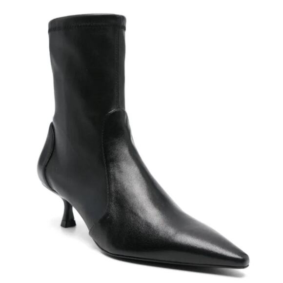 NEW Stuart Weitzman Naomi 50mm Bootie Size 7.5 Black Leather Women Retail $650 - Picture 2 of 11